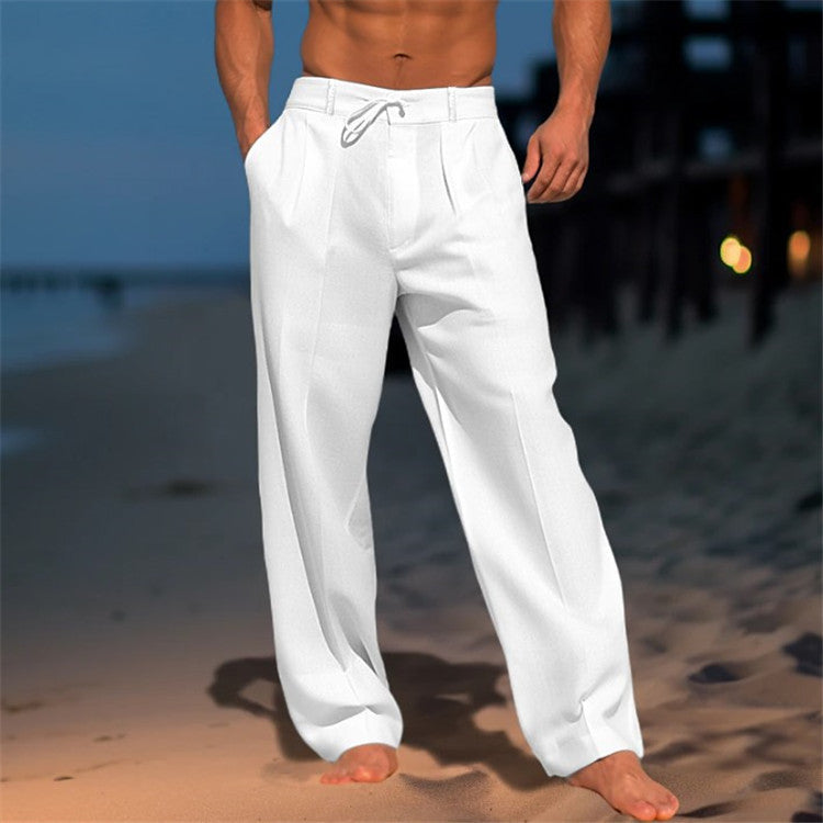 Herren Frühlingslockere Hose mit Kordelzug